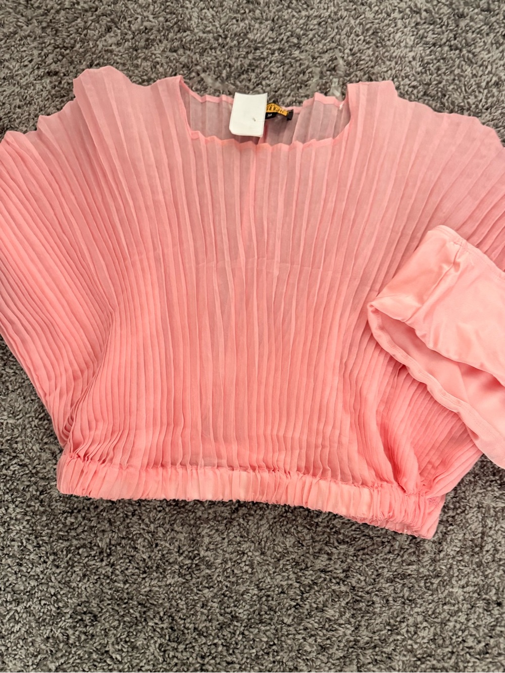 Pink Pleated Girls' Top - Brand Unlabeled